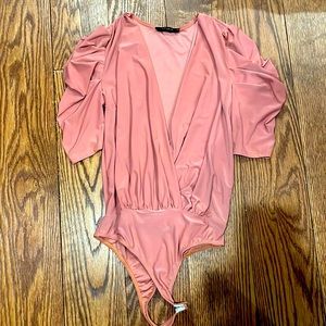 Blush fancy sleeves bodysuit